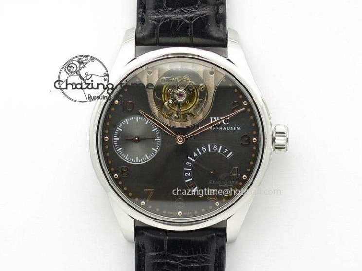 MIROTIME 0403 Unique Portuguese IW3714 Diam ZF V2 1:1 Best Edition Gray Dial On Brown Leather Strap A79350 (Slim Movement) 7250